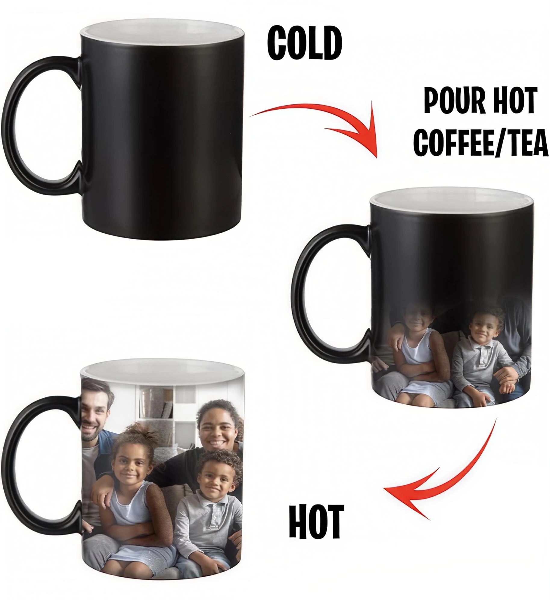 Black to White colour change mug